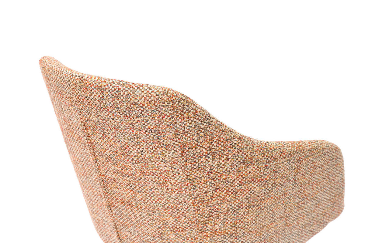 ARMLEHNSTUHL  in Eisen Webstoff  - Terracotta/Schwarz, Design, Textil/Metall (61/83/61,5cm) - Cassando