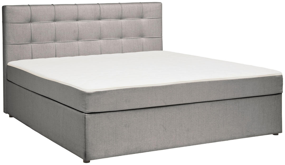 BOXBETT 200/200 cm,  in Grau,  - Grau, MODERN, Holz/Textil (200/200cm) - MID.YOU