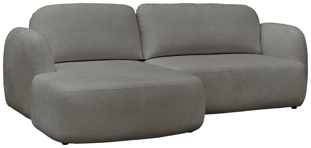 ECKSOFA VELU Grau Chenille  - Schwarz/Grau, Design, Textil (175/270cm) - MID.YOU
