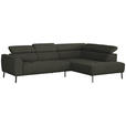 ECKSOFA in Chenille Graubraun  280/205 cm  - Graubraun/Schwarz, Design, Textil/Metall (280/205cm) - Xora