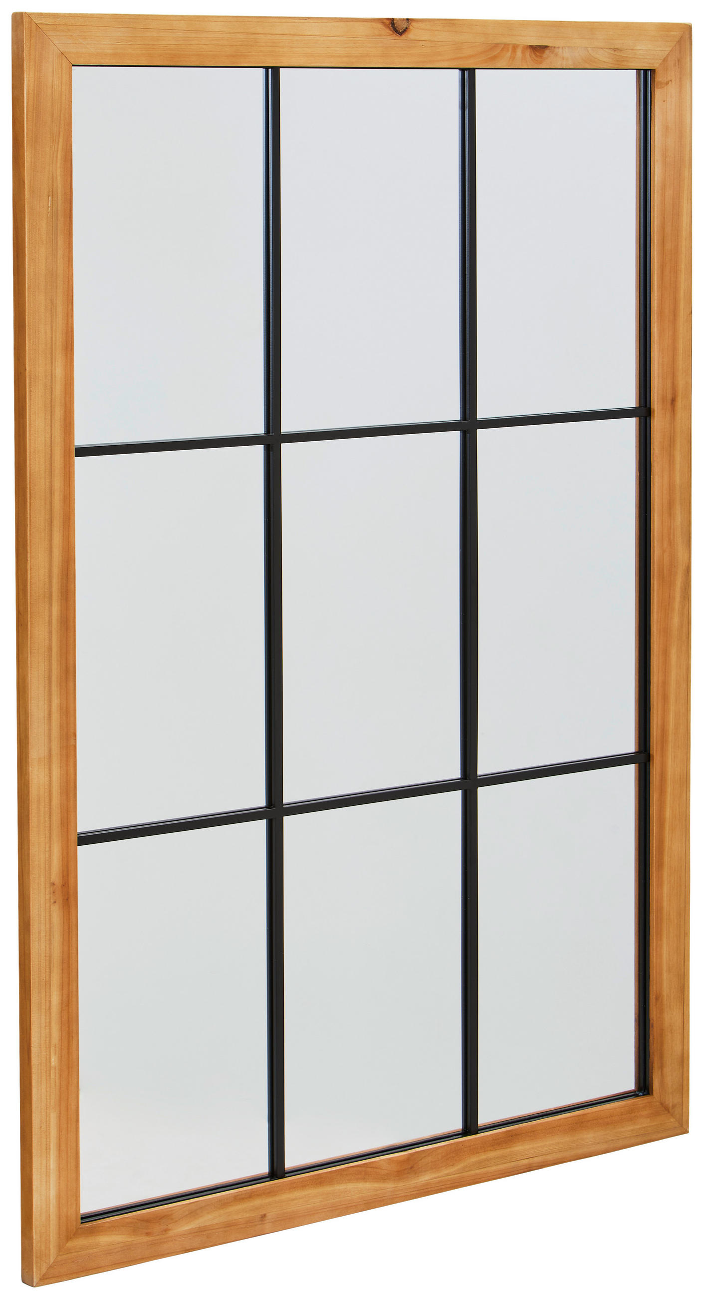 WANDSPIEGEL 80/120/3 cm    in rechteckig  - Schwarz/Naturfarben, Design, Glas/Holz (80/120/3cm) - MID.YOU