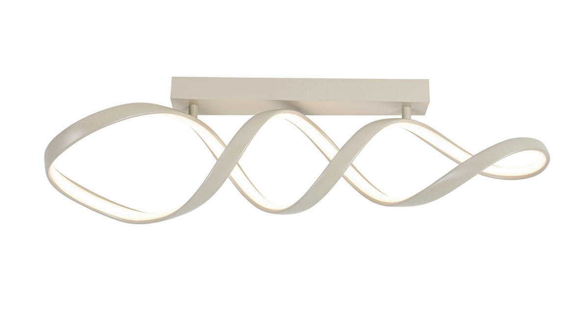 PLAFONIERĂ CU LED - nisipiu, Design, plastic/metal (80/17/23cm) - Novel
