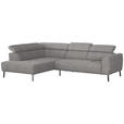 ECKSOFA in Webstoff Taupe  205/280 cm  - Taupe/Schwarz, Design, Textil/Metall (205/280cm) - Xora