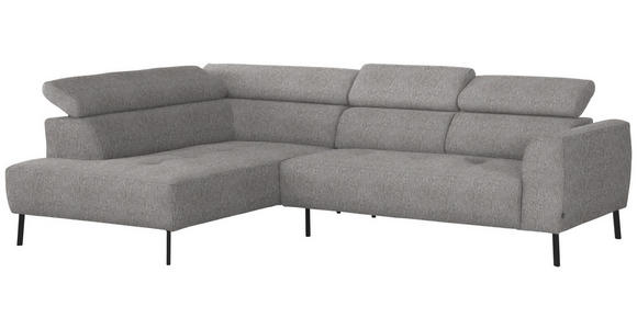 ECKSOFA in Webstoff Taupe 205/280 cm - Taupe/Schwarz, Design, Textil/Metall (205/280cm) - Xora