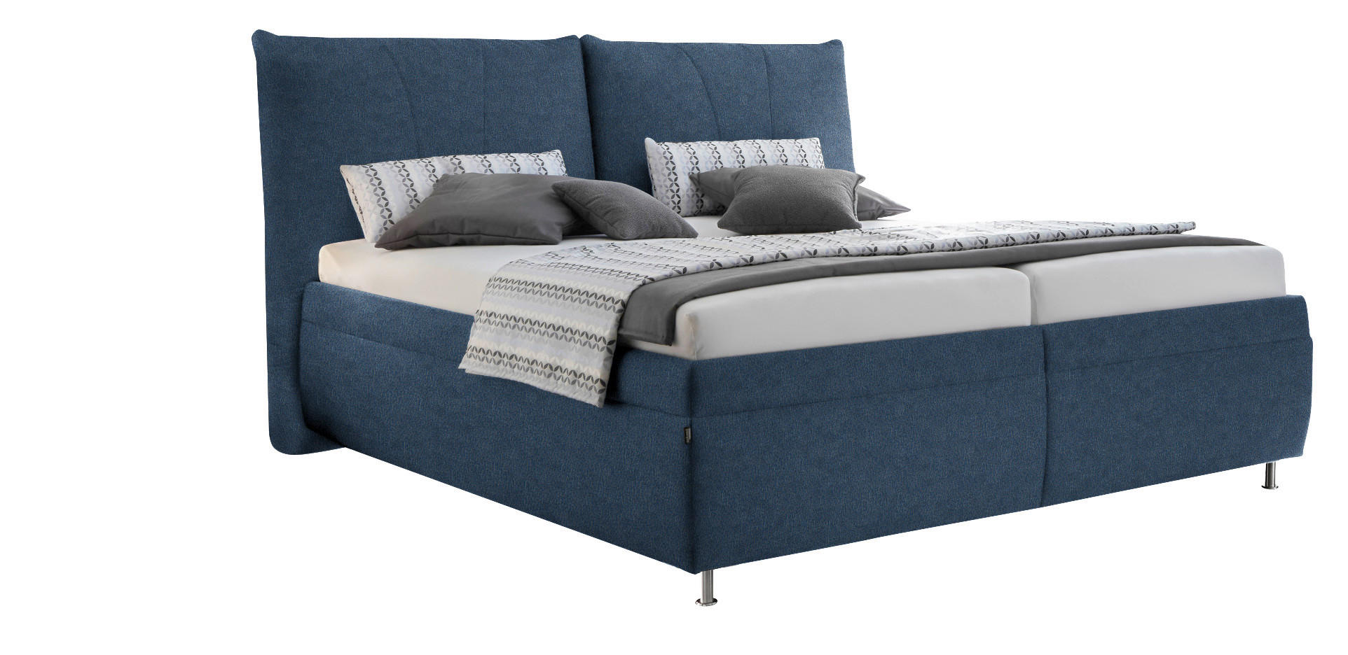 POLSTERBETT 180/200 cm  in Blau  - Blau/Weiss, Konventionell, Holz/Textil (180/200cm) - Dieter Knoll