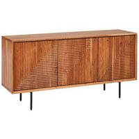 SIDEBOARD  in 147/71/39 cm  - Schwarz/Akaziefarben, Design, Holz/Metall (147/71/39cm) - Livetastic