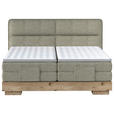 BOXSPRINGBETT 180/200 cm  in Eichefarben, Olivgrün  - Eichefarben/Olivgrün, Natur, Holz/Textil (180/200cm) - Valnatura