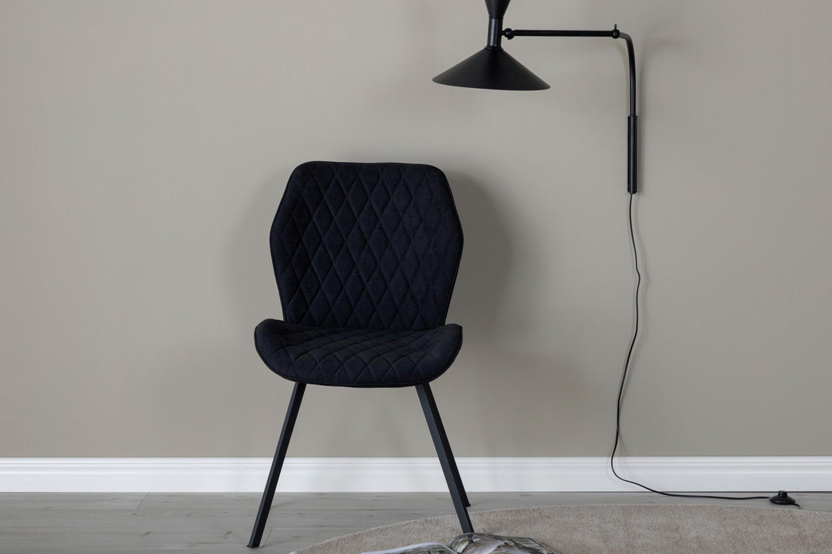 STOLSET 2 styck stål textilväv  - svart, Design, metall/textil (50/90/63cm) - Livetastic