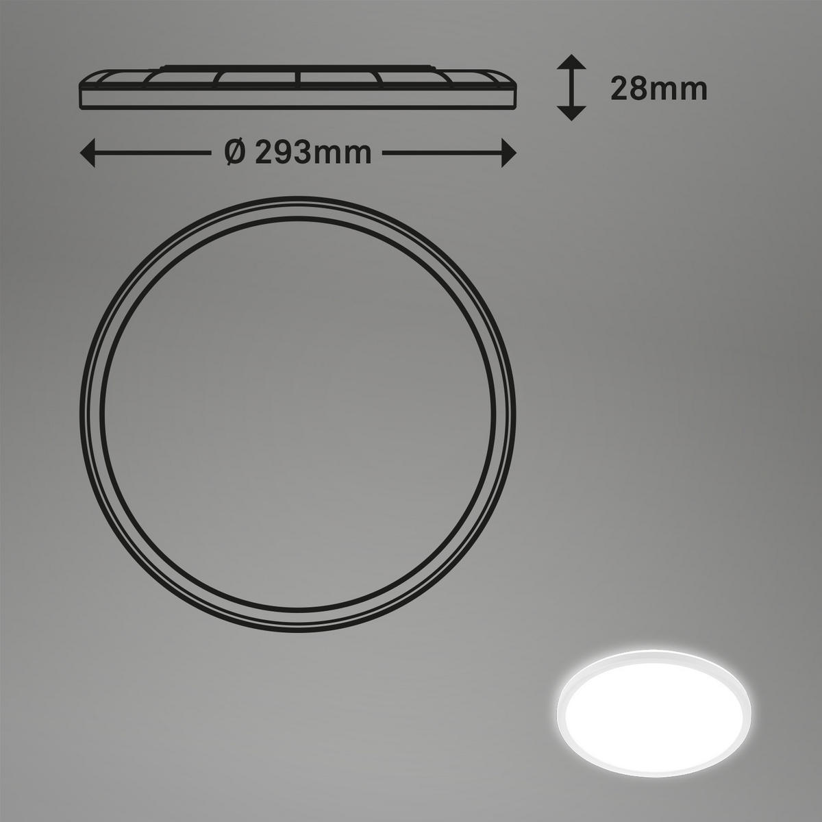 LED PANEL Slim  - bijela, Basics, plastika (29,3/2,8cm)