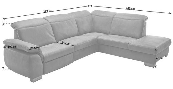 WOHNLANDSCHAFT in Textil Dunkelbraun - Dunkelbraun/Beige, KONVENTIONELL, Textil (299/245cm) - Voleo