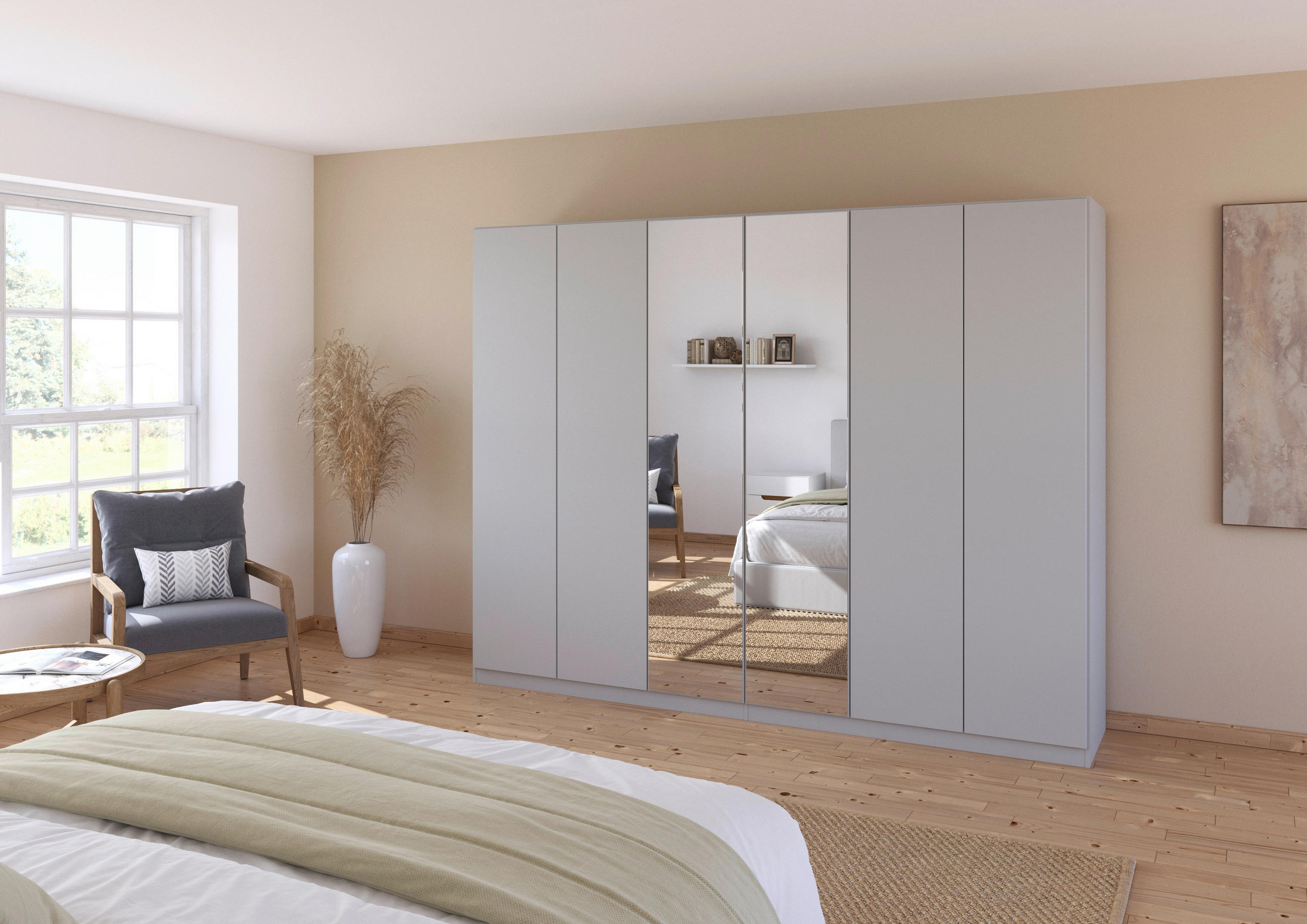 FALTTÜRENSCHRANK in Grau  - Grau, Holzwerkstoff (271/210/54cm) - Boxxx
