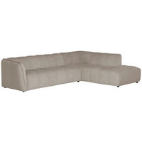 ECKSOFA LIVOLI in Chenille Creme  290/218 cm  - Creme/Schwarz, Design, Textil (290/218cm) - MID.YOU