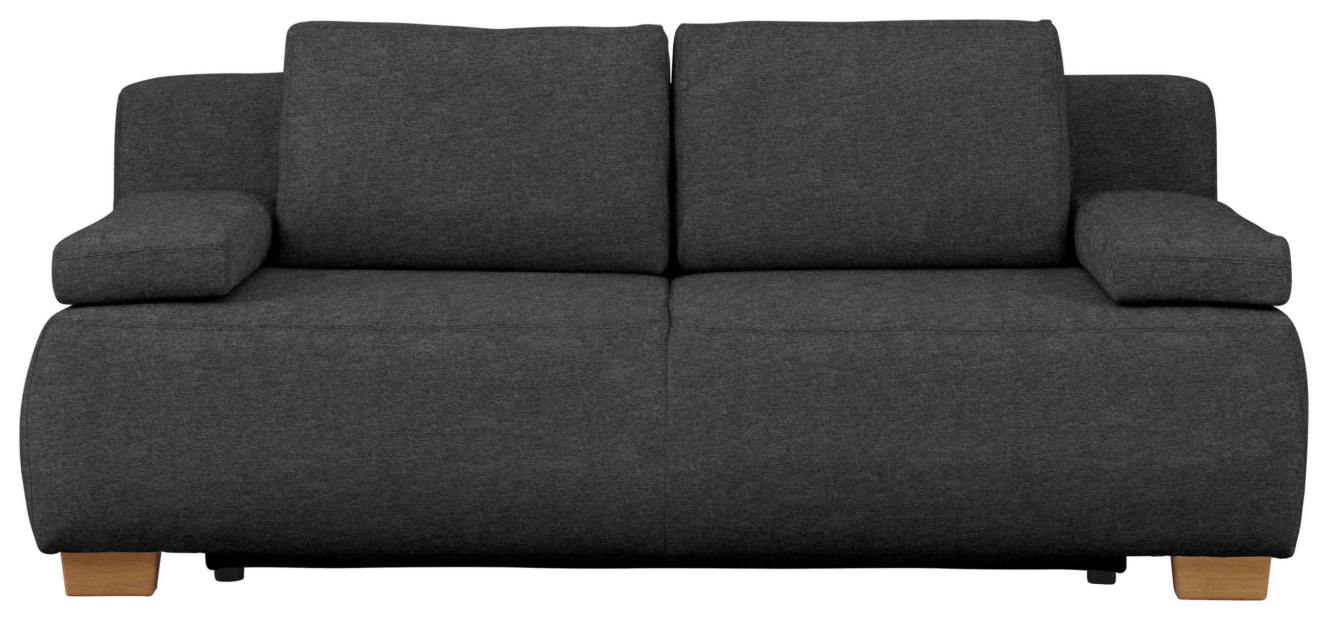BOXSPRINGSOFA in Webstoff Dunkelgrau  - Dunkelgrau/Naturfarben, Design, Holz/Textil (205/93/108cm) - Venda