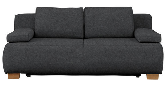 BOXSPRINGSOFA in Webstoff Dunkelgrau  - Dunkelgrau/Naturfarben, Design, Holz/Textil (205/93/108cm) - Venda