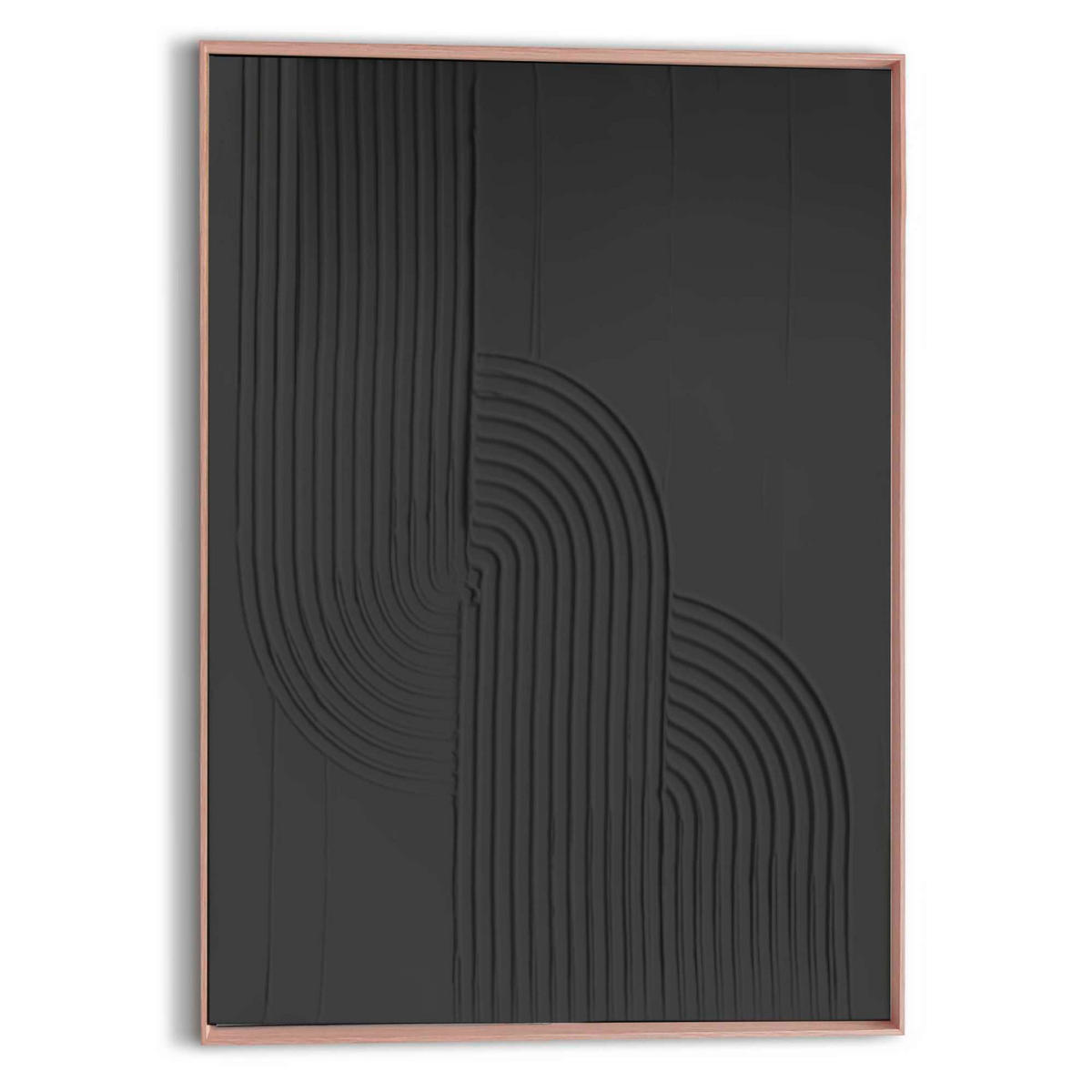 UNIKAT Abstraktes 50/70/3 cm  - Schwarz, Basics, Holz (50/70/3cm) - Reinders!