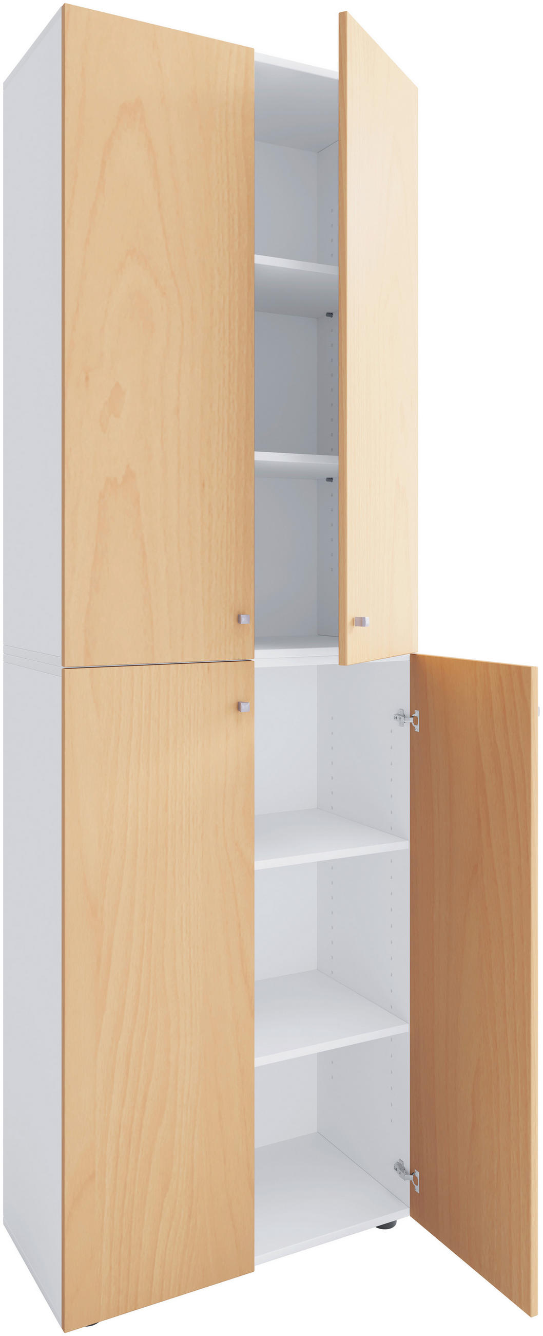 MAPPSKÅP - vit/bokfärgad, Design, trämaterial (70/220/39cm) - MID.YOU