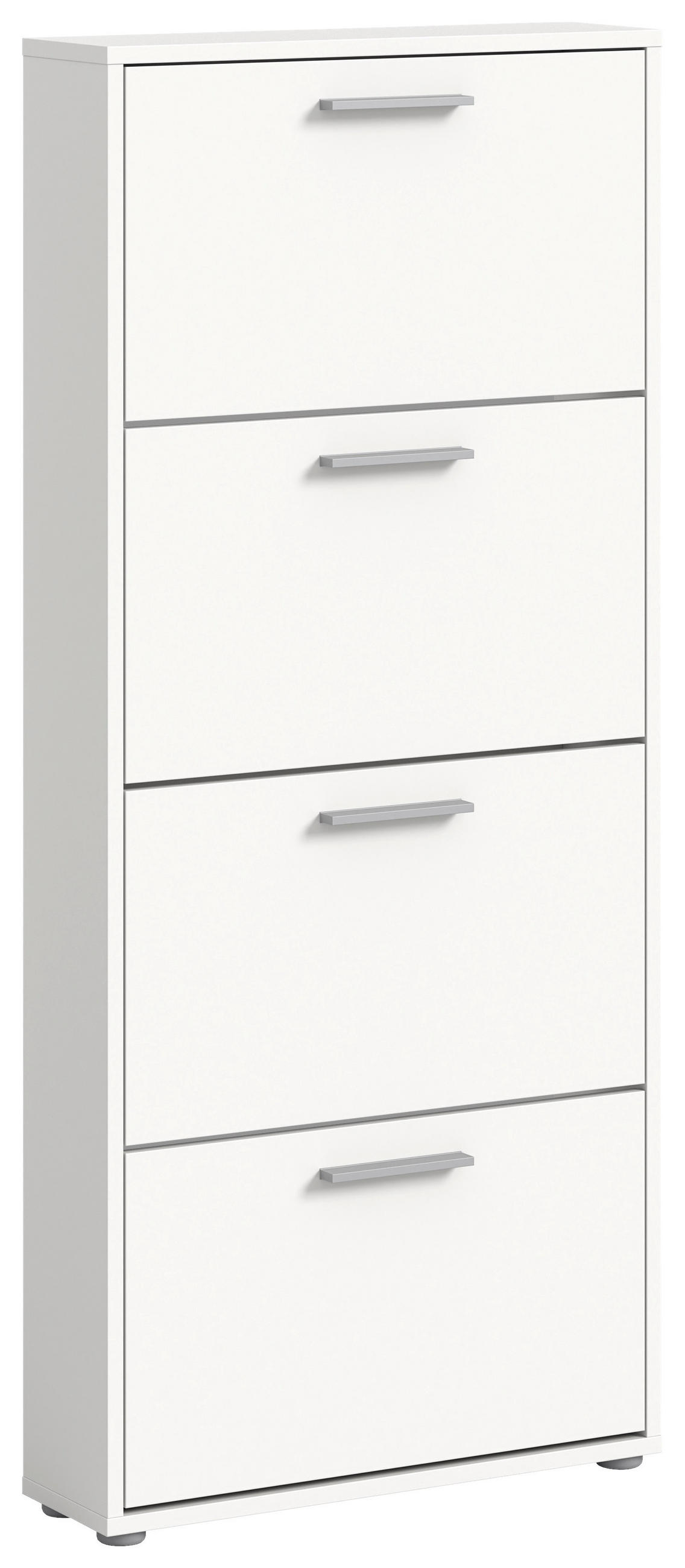 BILLENŐS CIPŐSSZEKRÉNY 59/136/17 cm  - ezüst/fehér, Design, műanyag/faalapú anyag (59/136/17cm) - Carryhome