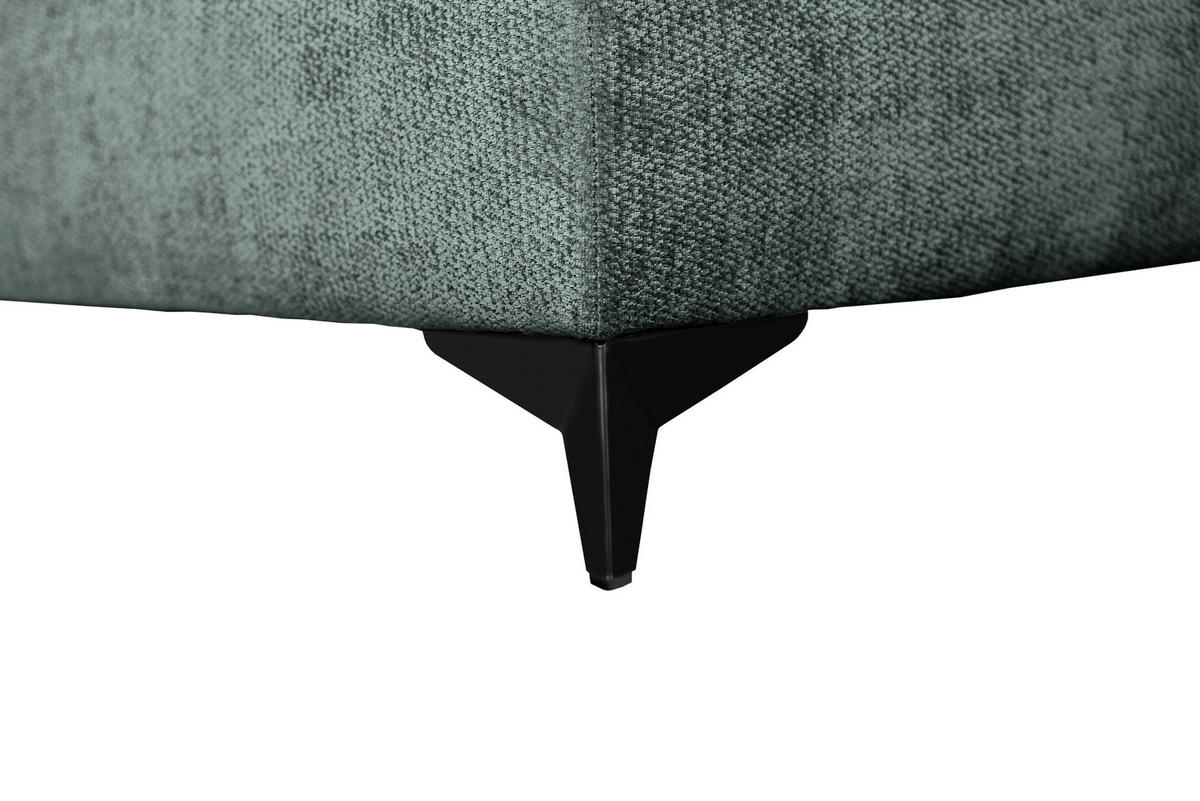 ECKSOFA LIVANO Grün Chenille Liegefläche im Originalstoff  - Schwarz/Grün, Design, Textil/Metall (250/190cm) - P & B