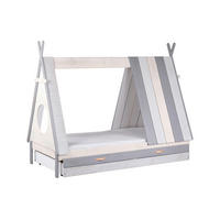 HAUSBETT 90/200 cm,  in Grau, Weiß, Lattenrost, Bettschublade  - Weiß/Grau, Design, Holz (90/200cm) - Livetastic