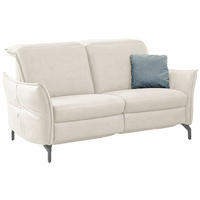 2-SITZER-SOFA in Lederlook (vegan) Hellgrau  - Hellgrau/Nickelfarben, Modern, Textil/Metall (154/89/109cm) - Livetastic
