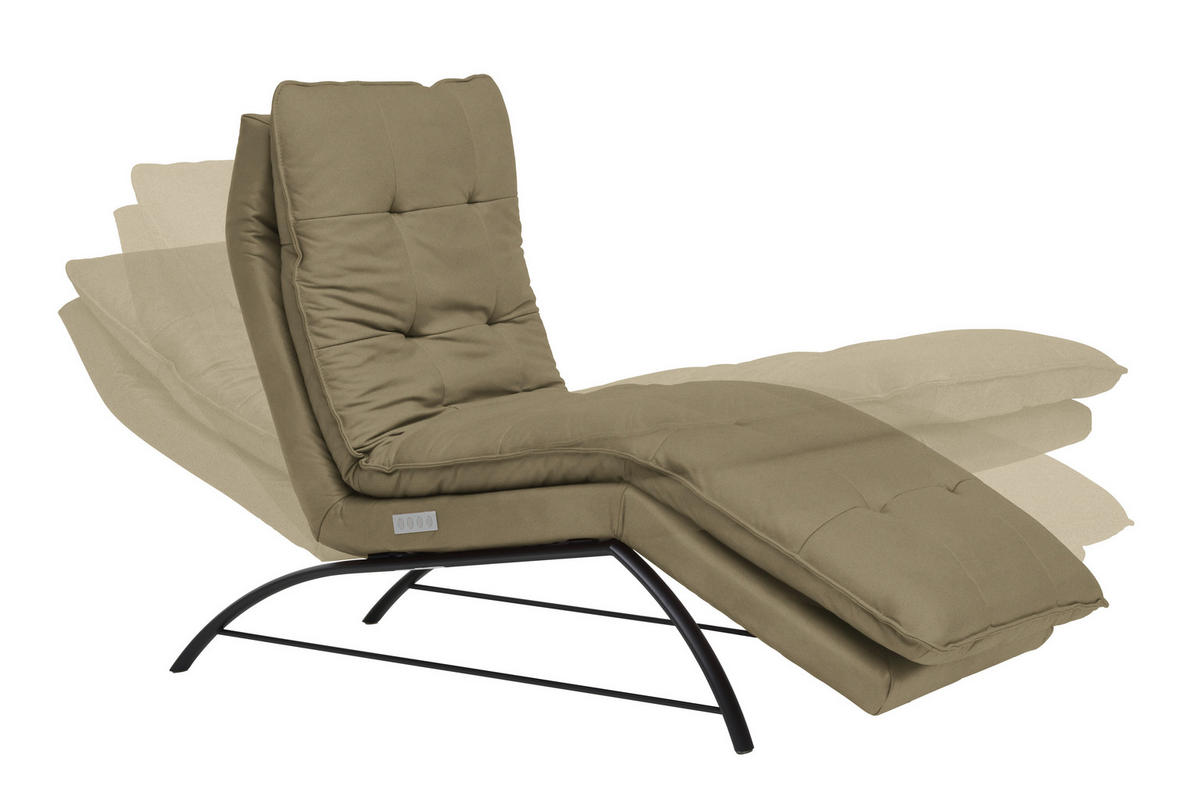 LIEGE in Echtleder Olivgrün  - Schwarz/Olivgrün, Design, Leder/Metall (75/110/190cm) - Chilliano