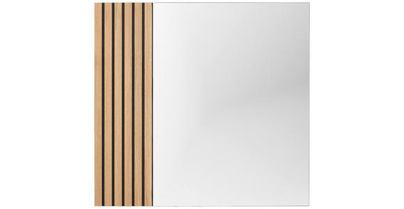 WANDSPIEGEL 85/80/4 cm  - Schwarz/Naturfarben, Design, Glas/Holzwerkstoff (85/80/4cm) - Dieter Knoll