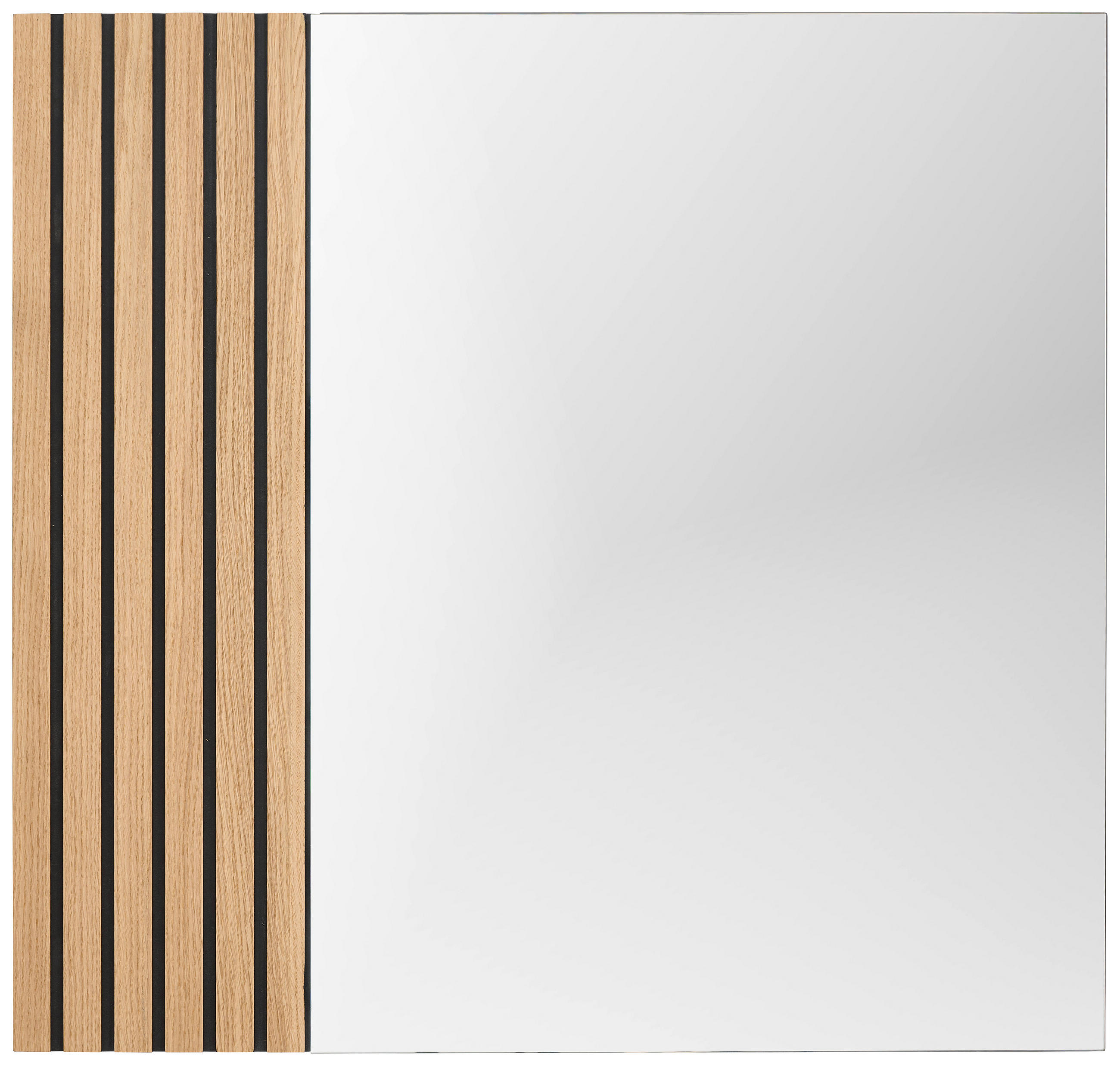 Dieter Knoll Wandspiegel Natur, Schwarz 85x80x4 cm