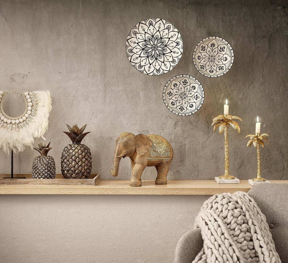 DEKOANANAS  - Goldfarben, Basics, Kunststoff (15/28cm) - Ambia Home