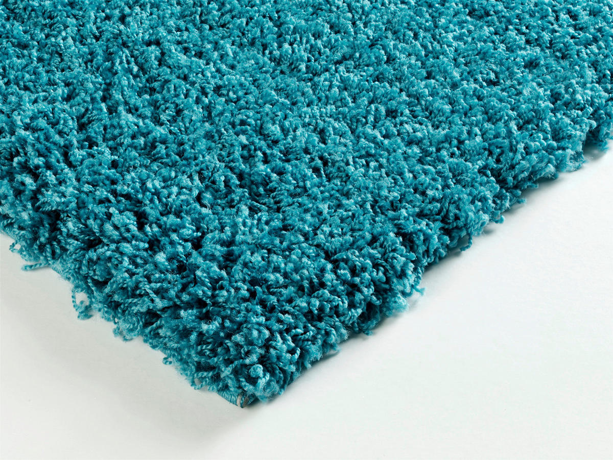 HOCHFLORTEPPICH  Wohnzimmer 80/240 cm Fashion Shaggy Petrol rechteckig  - Petrol, Basics, Textil (80/240cm) - Novel