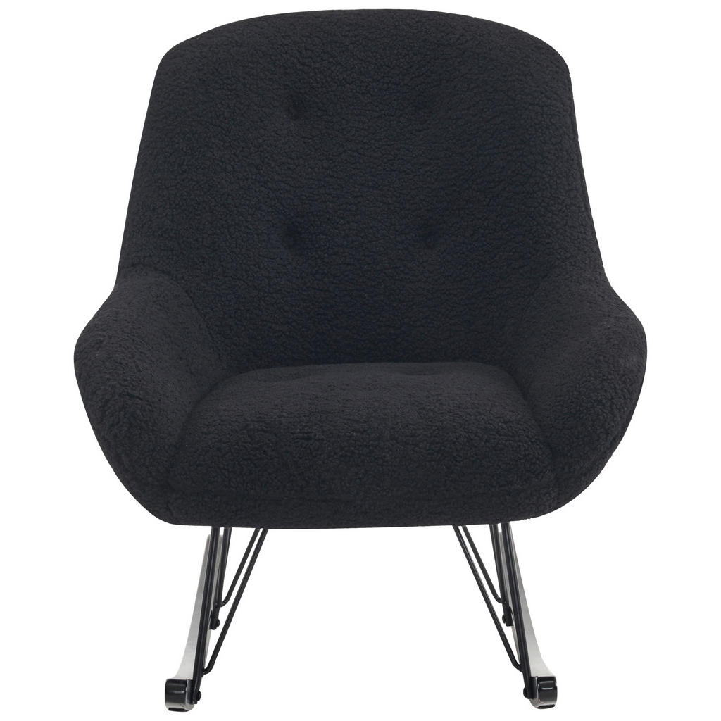Thumbnail - Mid.you Schaukelstuhl, Schwarz, Textil, Kautschukholz, massiv, Sperrholz, 73x83x94 cm, Schaukelfunktion, Wohnzimmer, Ses...