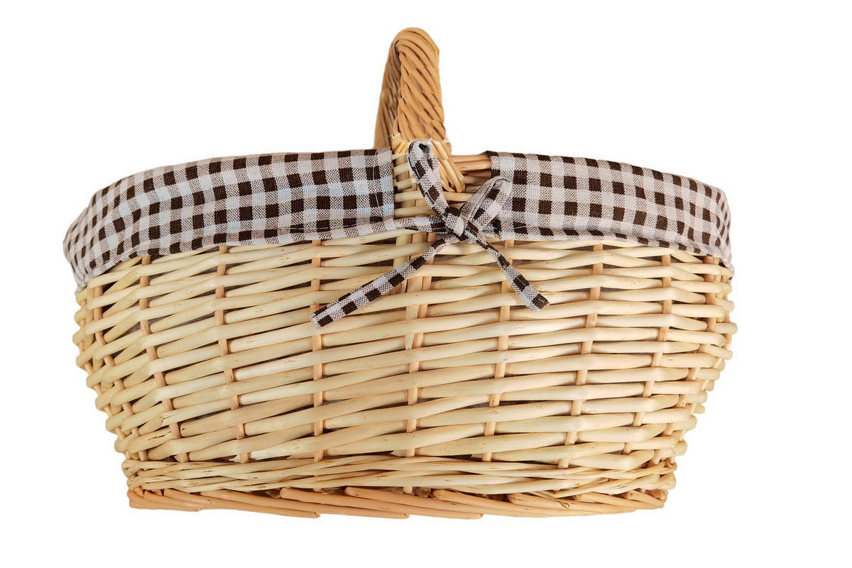 EINKAUFSKORB  - Taupe/Beige, Natur, Holz/Textil (46/34/20(32)cm)