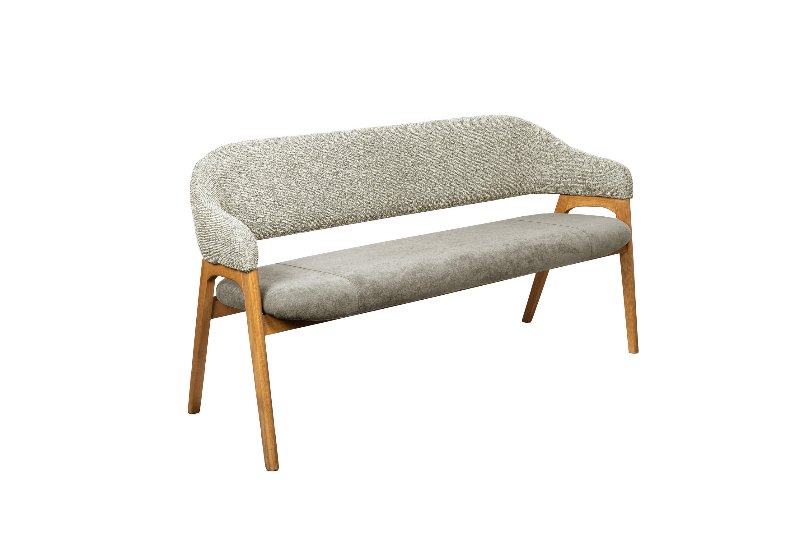SITZBANK in Textil Taupe  - Taupe/Eichefarben, KONVENTIONELL, Holz/Textil (168/84/56cm) - Linea Natura