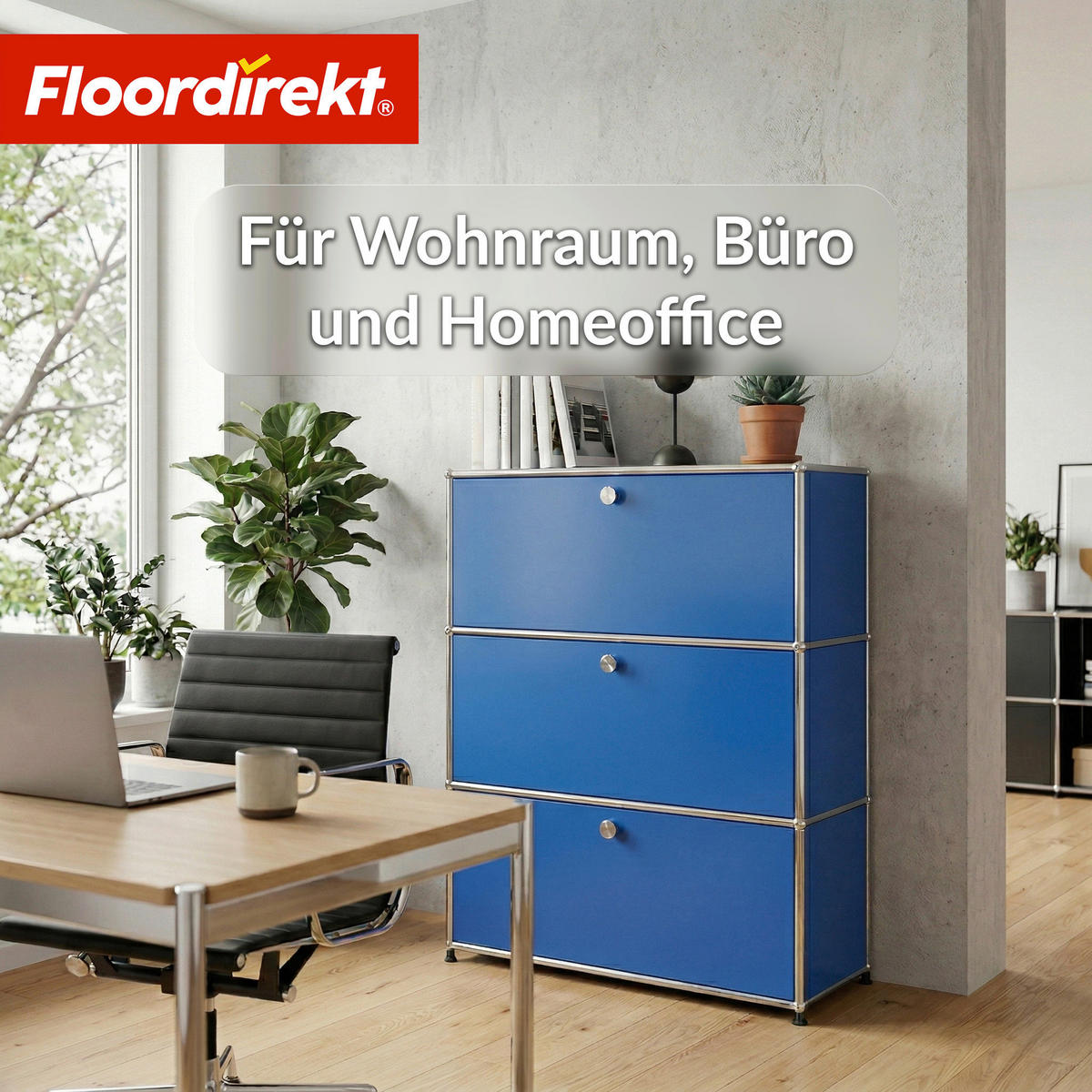 REGAL Blau  - Blau, Basics, Metall (75/120/40cm) - Floordirekt