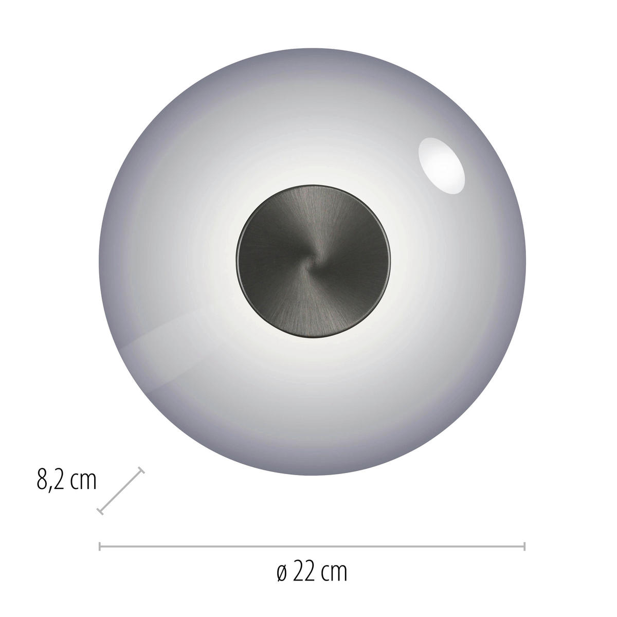 LED-DECKENLEUCHTE Pure Vitrum 22/22/8,2 cm   - Grau, Design, Glas/Kunststoff (22/22/8,2cm) - Neuhaus PURE