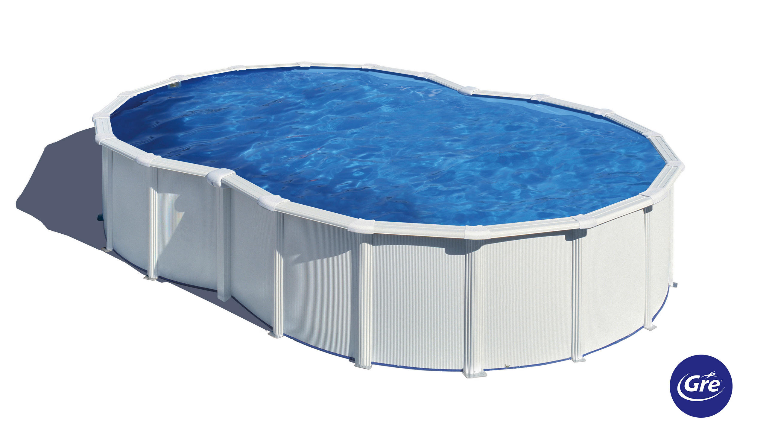 POOL-SET 2024 640/390/120 cm  - Weiß, KONVENTIONELL, Metall (640/390/120cm) - Gre