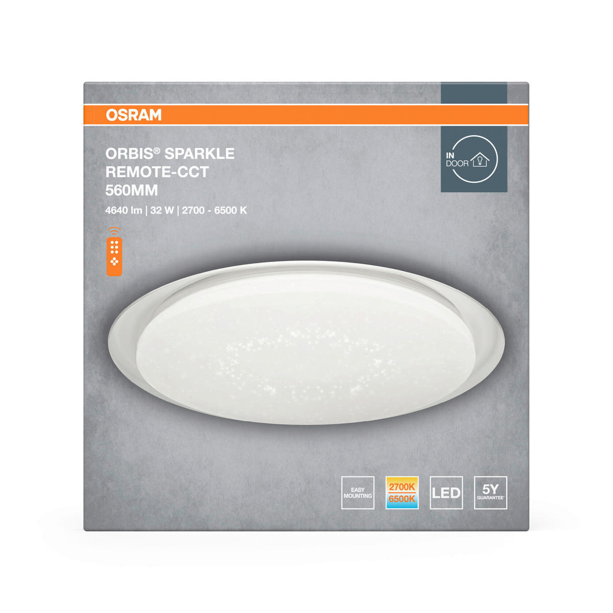 LED-DECKENLEUCHTE 56/12 cm   - Weiß, Basics, Kunststoff/Metall (56/12cm) - Osram