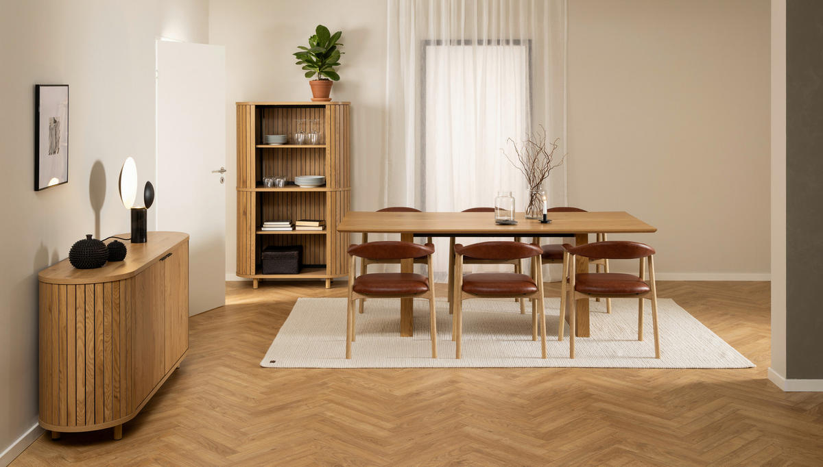 JEDILNA MIZA, barve hrasta  - barve hrasta, Design, umetna masa/leseni material (210/75/100cm) - MID.YOU