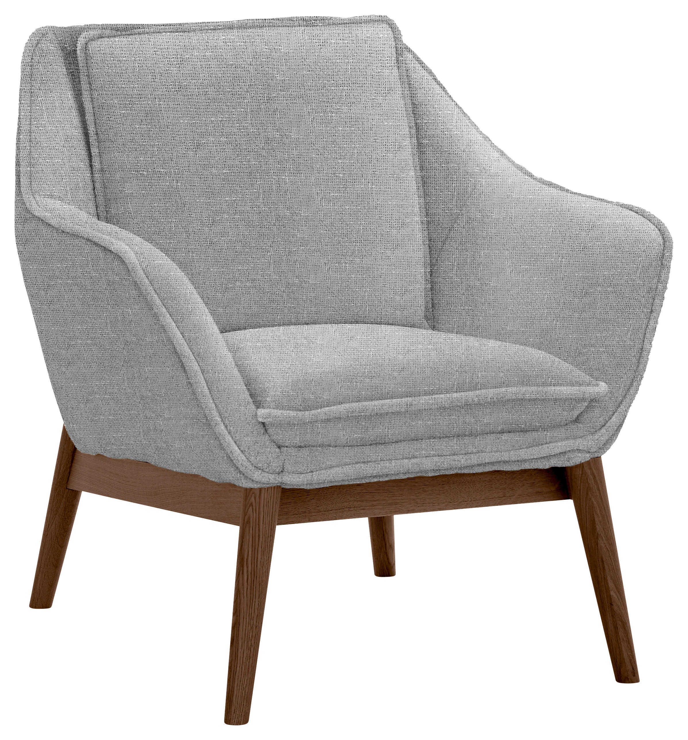 SESSEL in Chenille Grau  - Dunkelbraun/Grau, KONVENTIONELL, Holz/Textil (77/90/85cm) - SetOne by Musterring