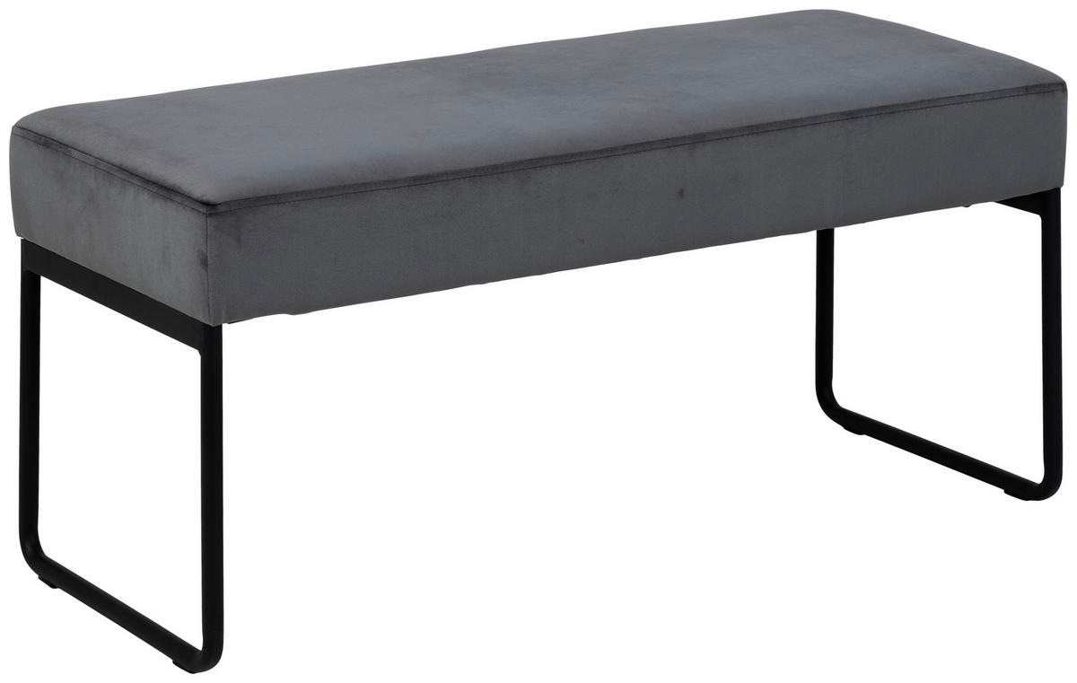 HOCKERBANK 95/46/38 cm   - Dunkelgrau/Schwarz, MODERN, Textil/Metall (95/46/38cm) - MID.YOU