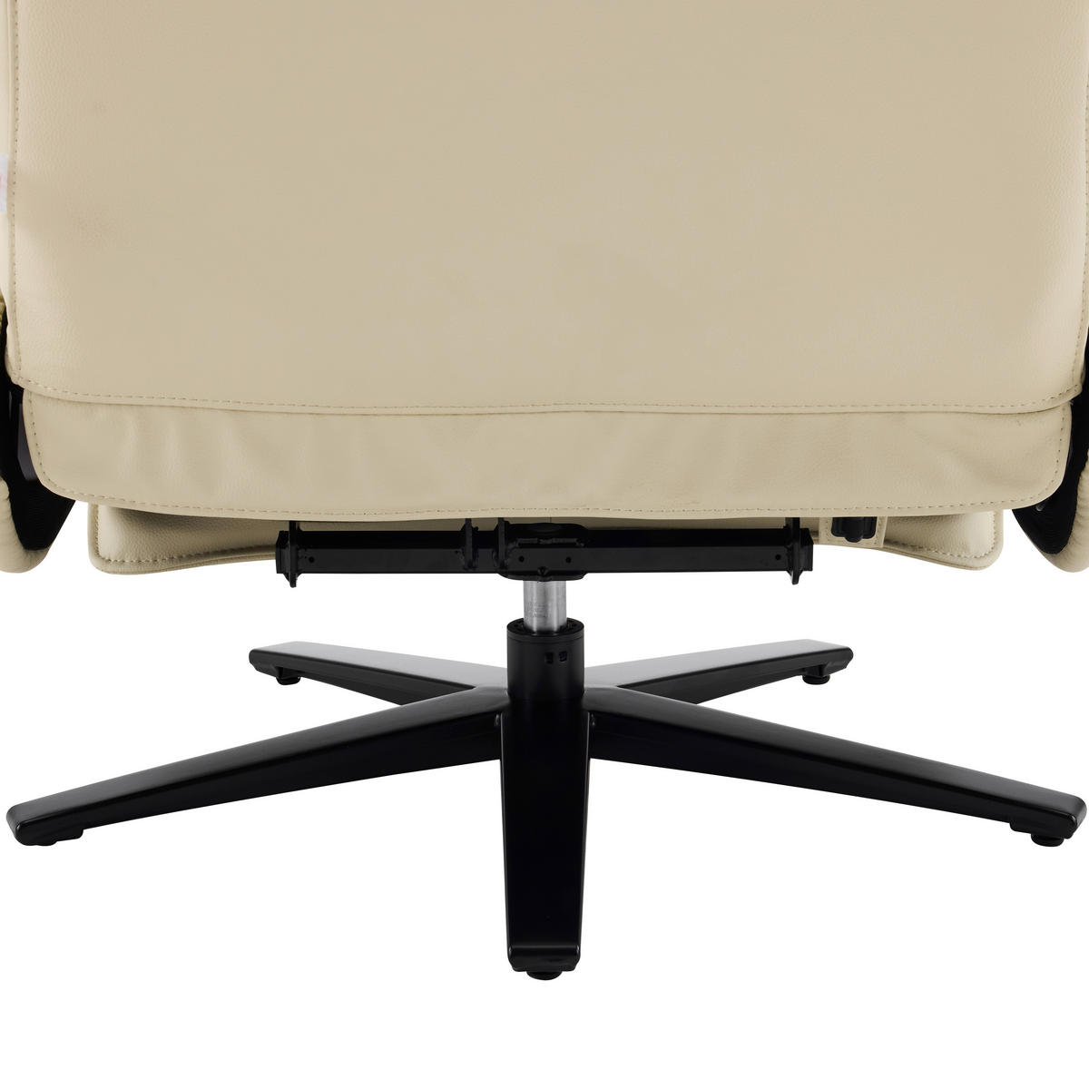 RELAXSESSEL Lederlook Echtleder Relaxfunktion, Kopfteilverstellung, Fußteilverstellung    - Beige/Schwarz, Design, Leder/Textil (70/110/82cm) - Stylife