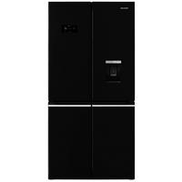 FRENCH-DOOR 84/179/69 cm SJ-NFA35IHDBD-EU  - Schwarz, Design, Glas/Kunststoff (84/179/69cm) - Sharp