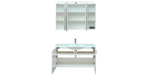 BADEZIMMER 3-teilig  in 105 cm  - Chromfarben/Weiß, KONVENTIONELL, Glas/Holzwerkstoff (105cm) - Xora