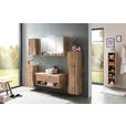 MIDISCHRANK 30/130/35 cm - Eiche Wotan/Silberfarben, Natur, Holzwerkstoff/Kunststoff (30/130/35cm) - Xora