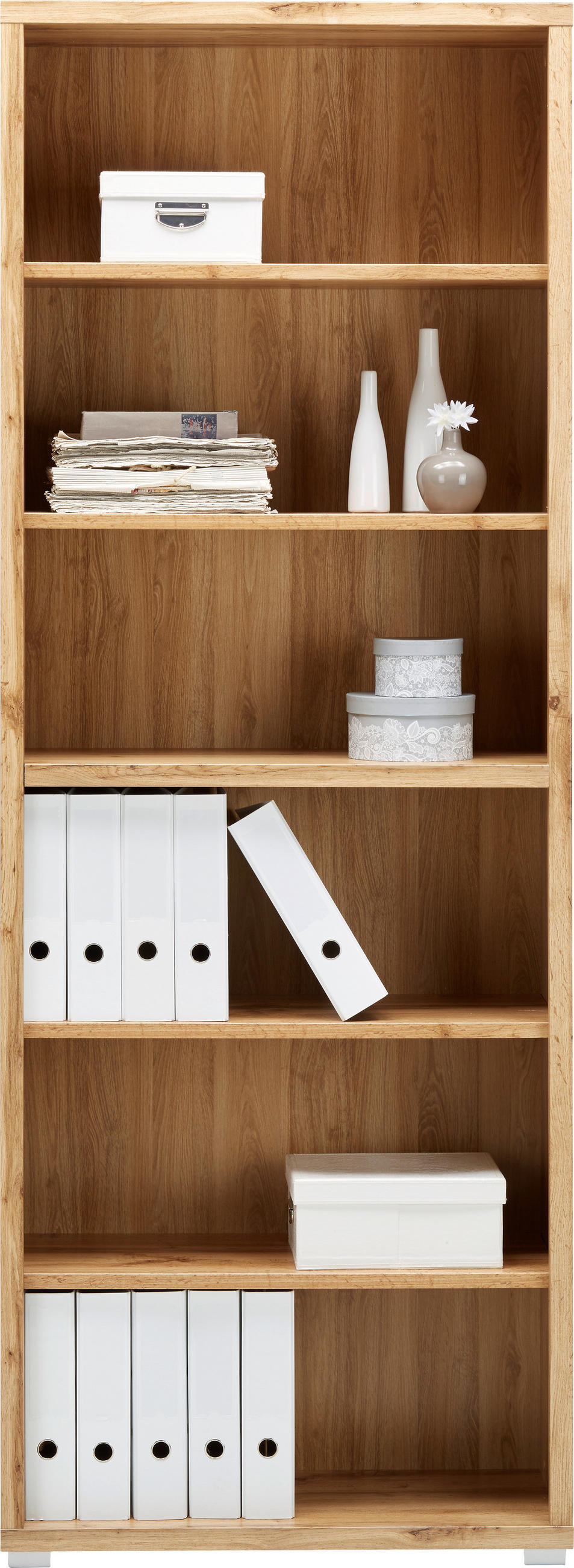 REGAL Eichefarben  - Eichefarben/Silberfarben, MODERN, Holzwerkstoff (80/218/36cm) - Xora