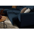 ECKSOFA in Chenille Dunkelblau  205/284 cm  - Schwarz/Dunkelblau, Design, Kunststoff/Textil (205/284cm) - Xora
