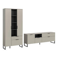 REGAL ZA DNEVNI BORAVAK kašmir   - kašmir/crna, Design, drvni materijal/metal (290/192/41cm) - Livetastic