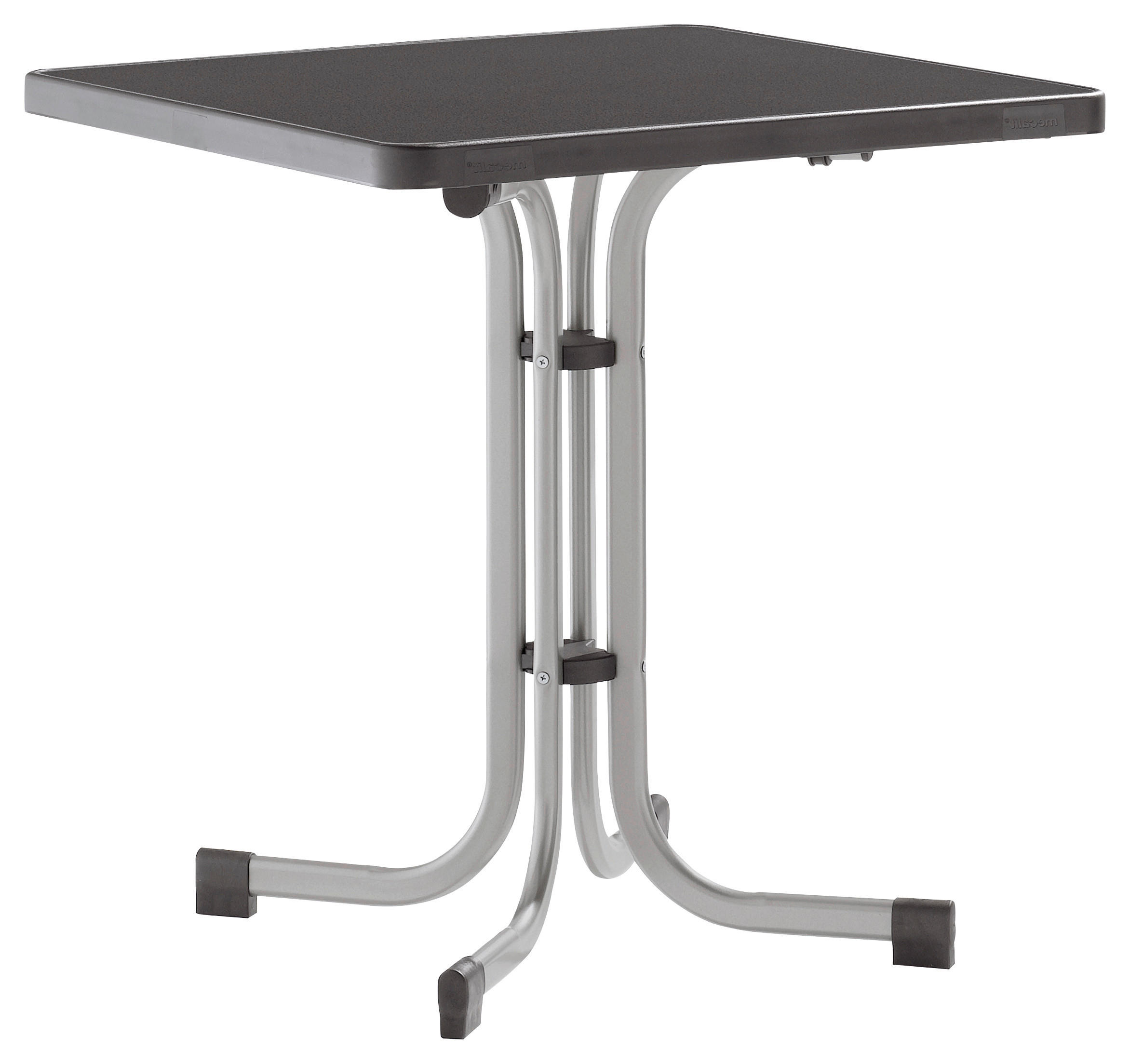 GARTENTISCH 70/70/72 cm Holzwerkstoff quadratisch  - Graphitfarben, MODERN, Holzwerkstoff/Metall (70/70/72cm) - Sieger