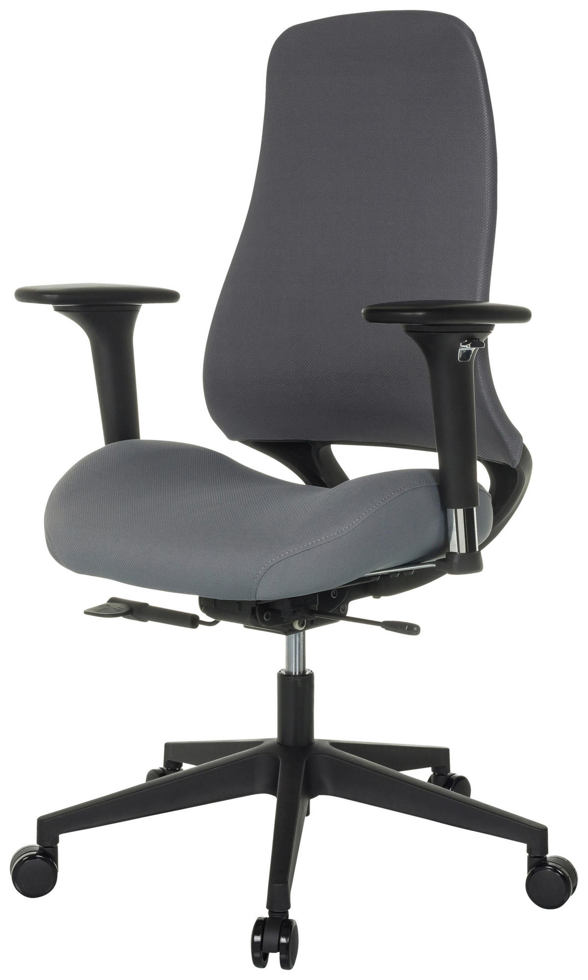 OTOČNÁ ŽIDLE, plochá tkanina, šedá - šedá/černá, Moderní, textil/plast (67/111 - 120/64cm) - MID.YOU