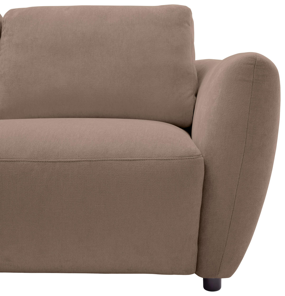 ECKSOFA Chenille Taupe  - Taupe/Schwarz, Konventionell, Kunststoff/Textil (224/307cm) - Hom`in