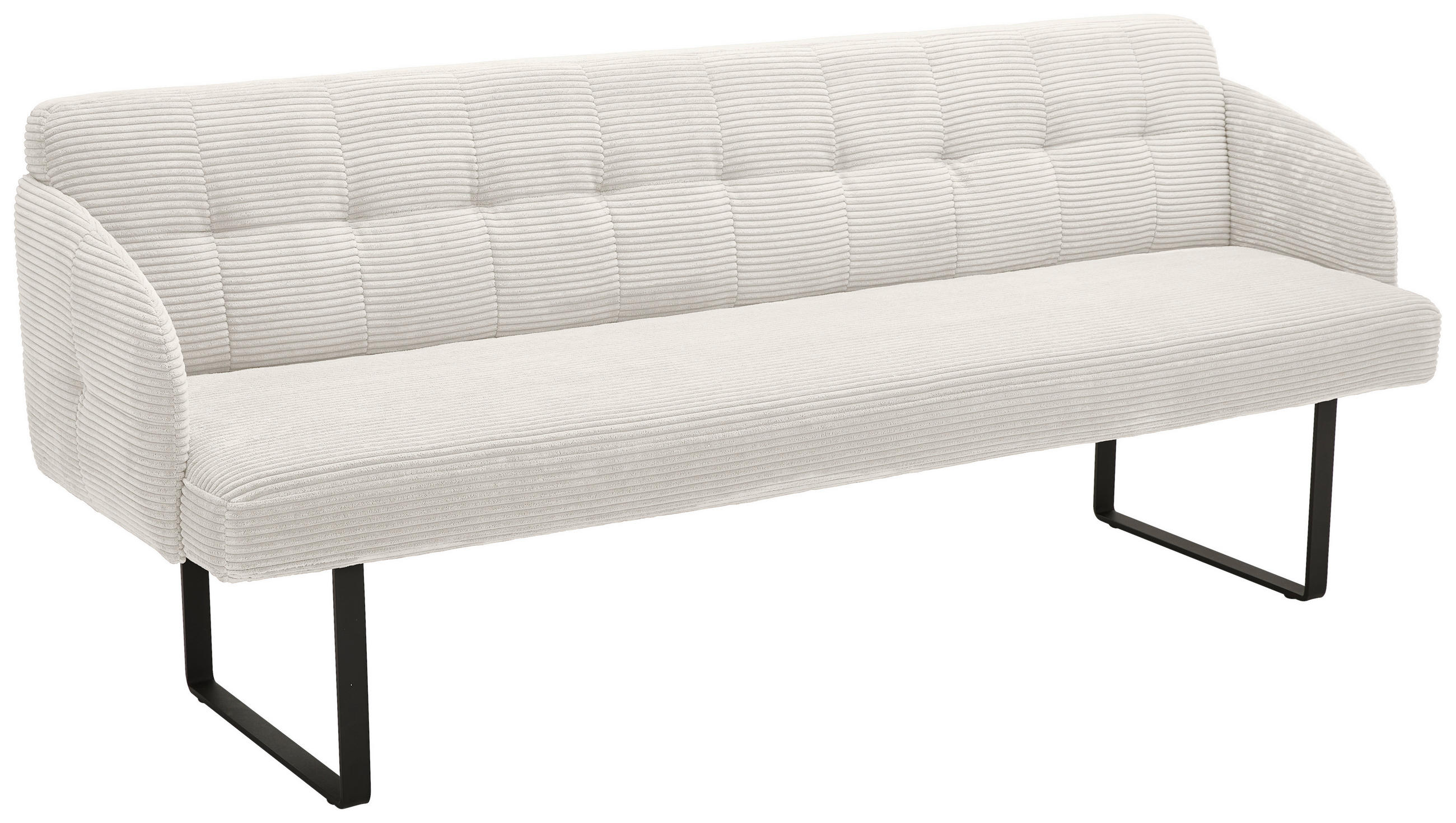 SITZBANK 217/85/69 cm Cord Creme Metall  - Creme/Schwarz, Design, Textil/Metall (217/85/69cm) - Musterring